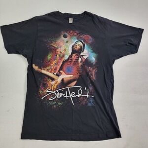 Jimi Hendrix Authentic 2007 Planets Black Colorful‎ Graphic Shirt Men's Sz M